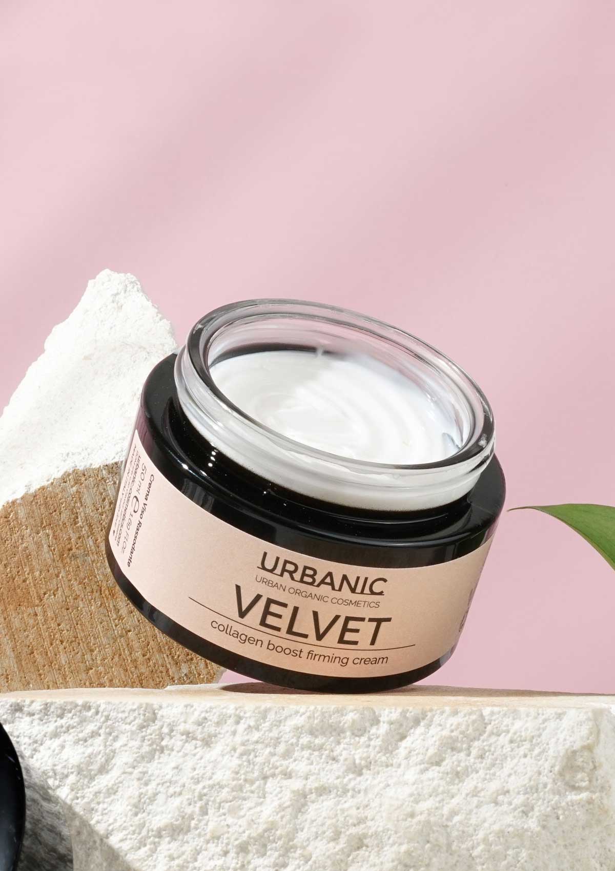 Velvet vasetto aperto crema viso texture ricca e cremosa urbanic cosmetics
