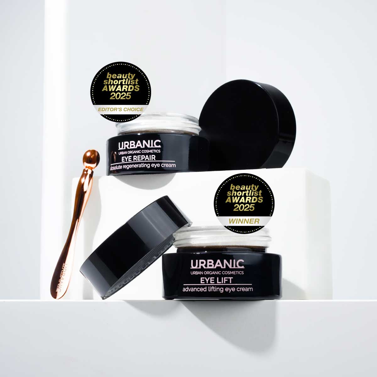 Eye lift e Eye repair di urbanic cosmetics. Miglior contorno occhi 2025.